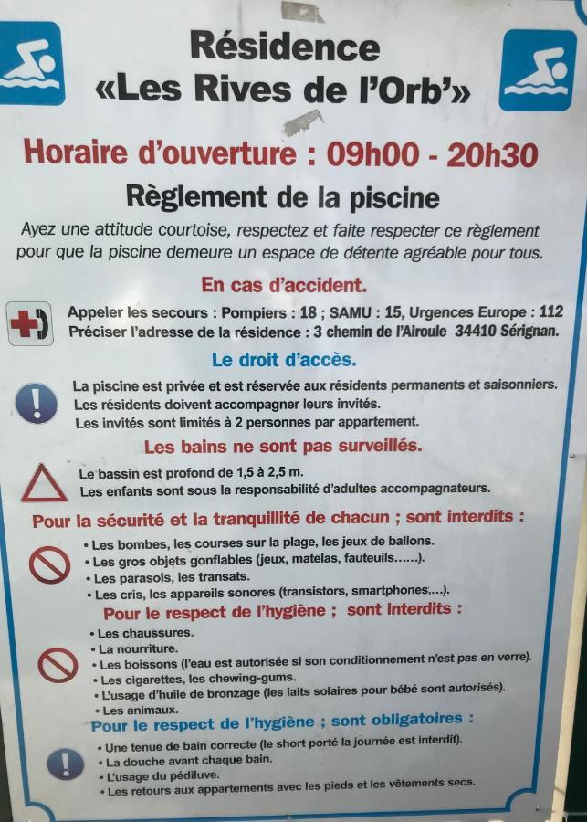 Vacances Avec Piscine Et Entree Autonome Dans Jolie Appartement Jusqu'A 4 Personnes Sérignan المظهر الخارجي الصورة